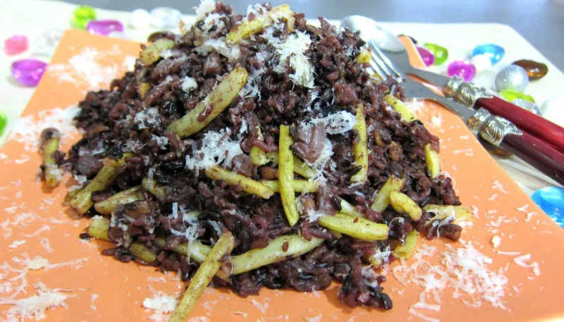 Risotto aux haricots verts et mendiants