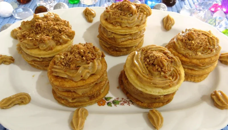 Millefeuilles à la crème pâtissière pralinée