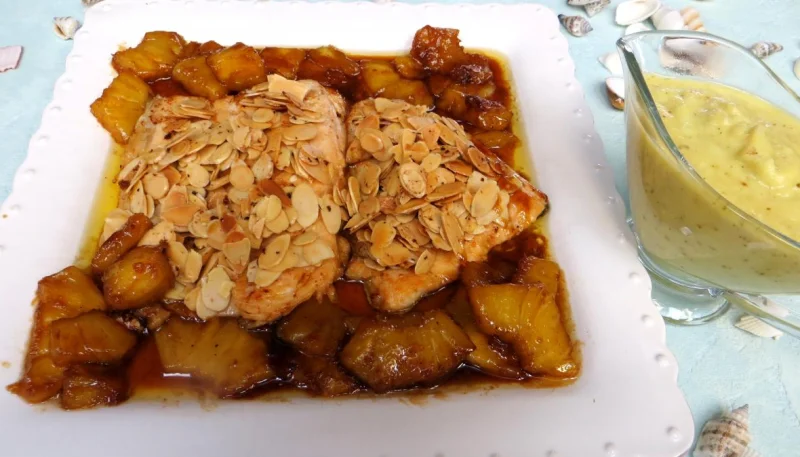 Filets de truite aux amandes et ananas