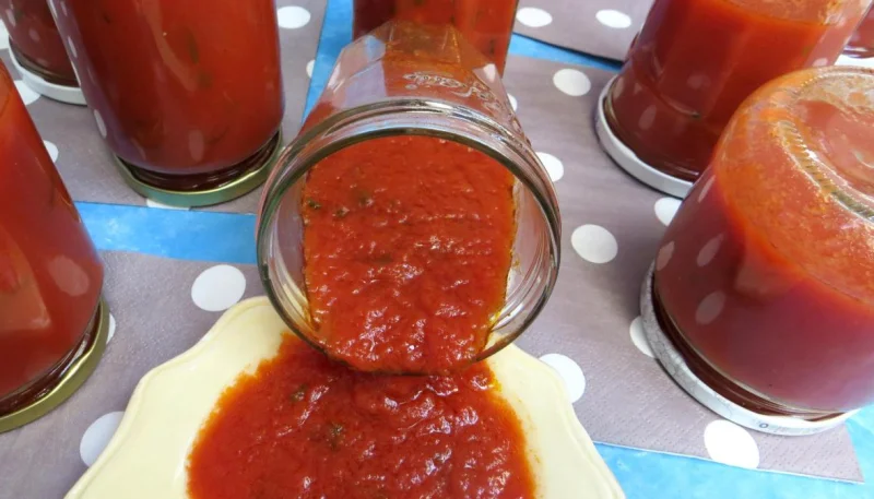 Sauce tomate épicée en conserve