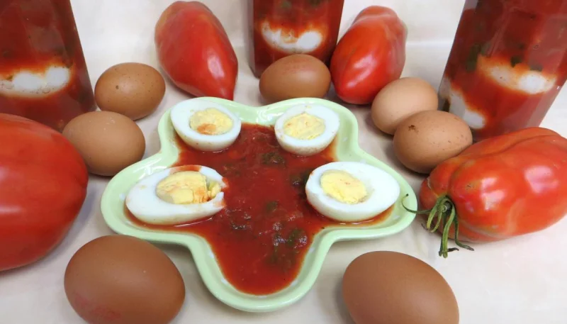 Sauce tomates aux oeufs (conserves)