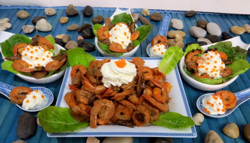 Cuillères de crevettes à la Chantilly