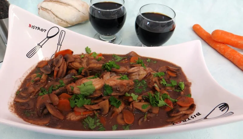 Lotte au vin rouge
