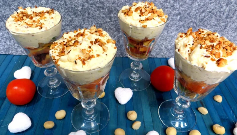 Papaye et chapon en verrines
