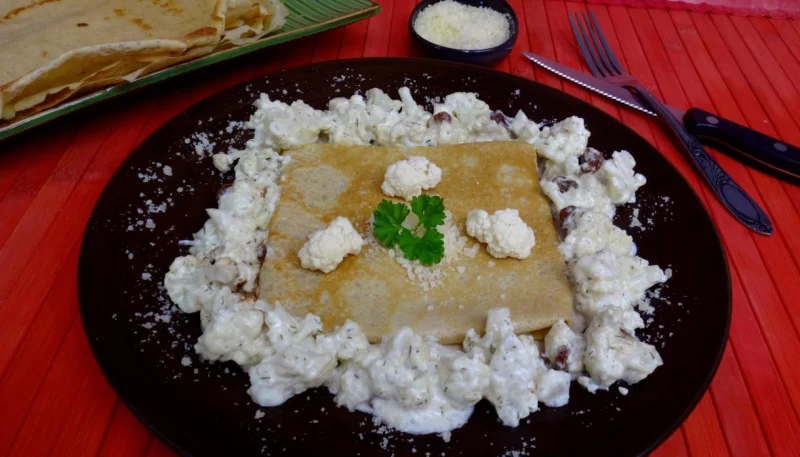 Crêpes au chou-fleur