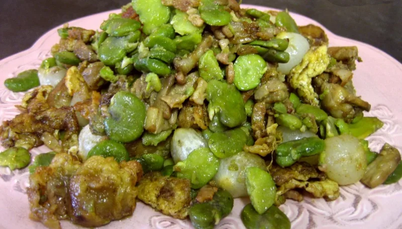 Fèves aux cèpes et au foie gras
