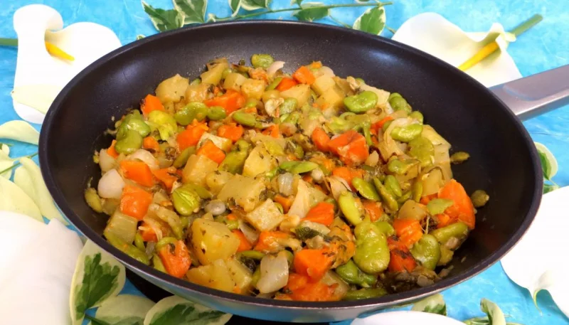 Fèves et légumes à l'oseille