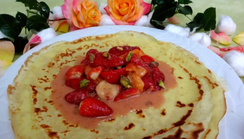 Crêpes aux fraises