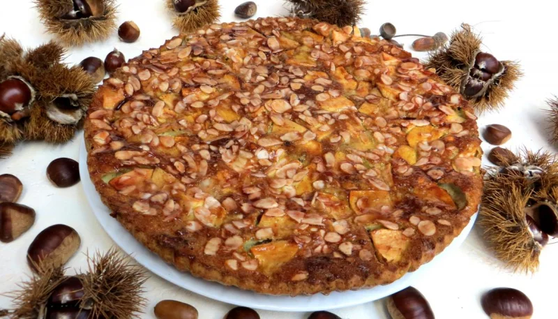 Clafoutis aux pommes et châtaignes