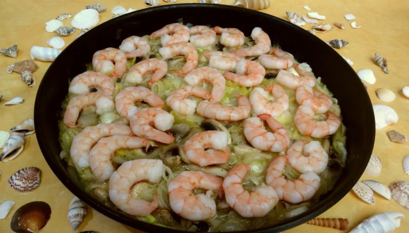 Crevettes aux champignons