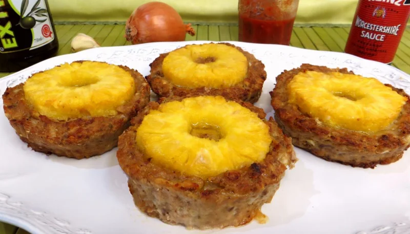 Galettes de boeuf à l'ananas