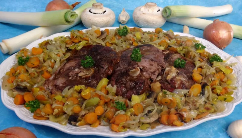 Tranches de gigot aux carottes
