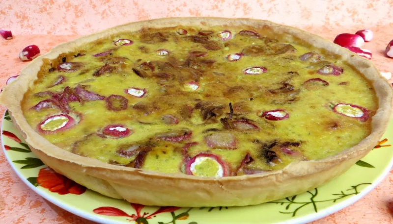 Tarte aux fromages frais et radis