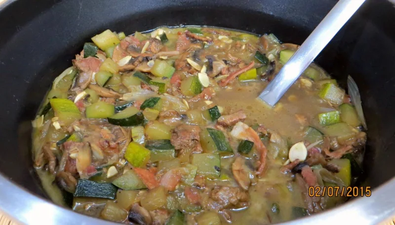 Jambon et foie de veau aux champignons