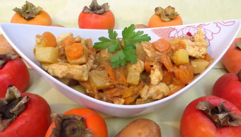 Emincé de dinde au kaki