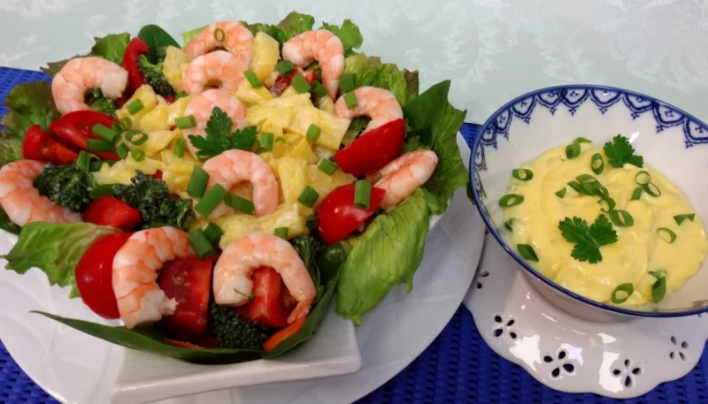 Salade d'ananas et crevettes