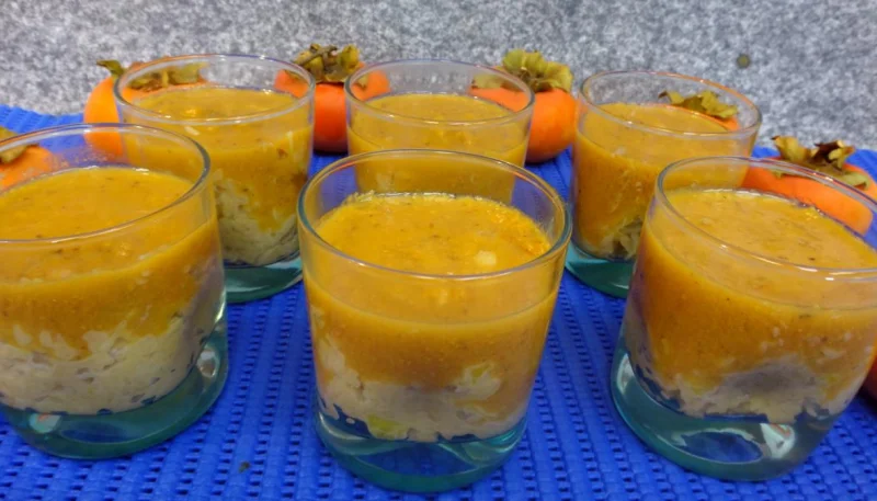 Verrines de kakis au riz