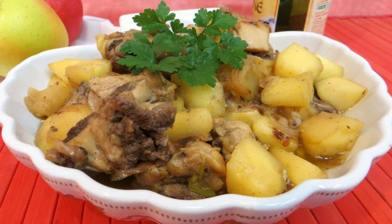 Fricassée de canard aux pommes