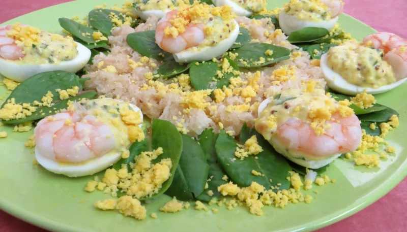 Oeufs mimosa aux crevettes
