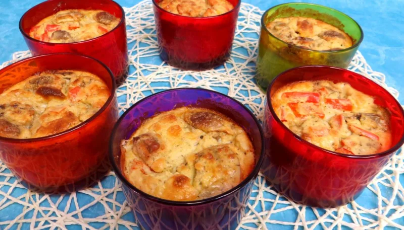 Flans aux poivrons et champignons