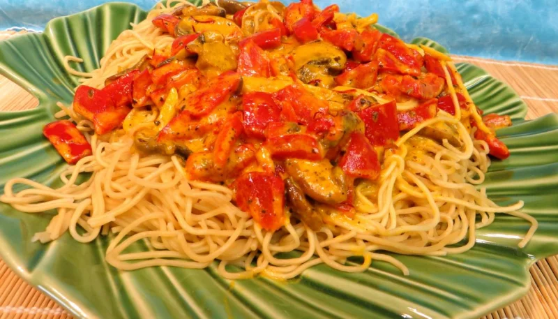 Nouilles chinoises à la crème de safran