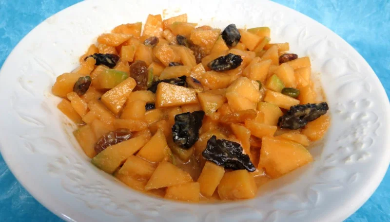 Salade de melon au caramel