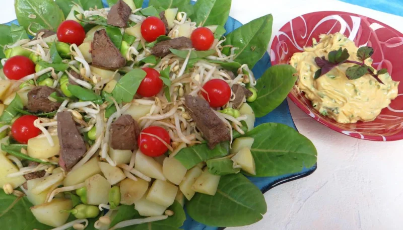 Salade en sauce verte