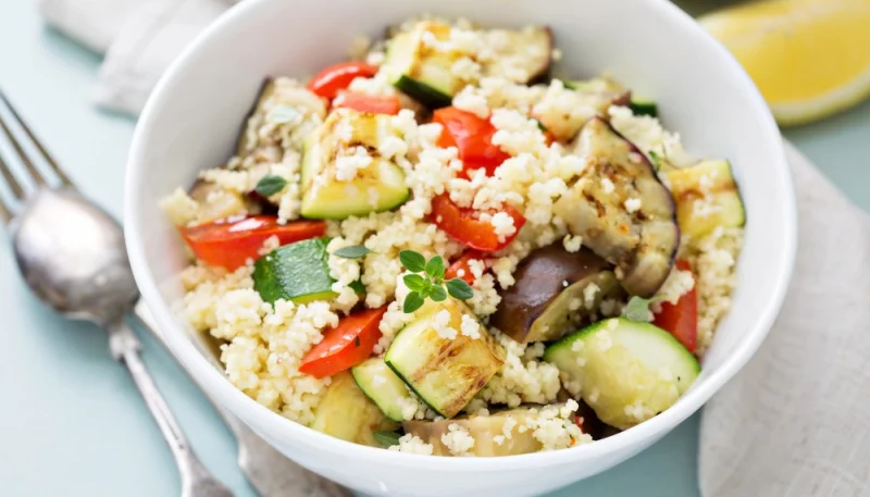 Aubergines au couscous
