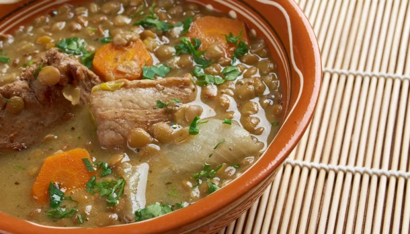 Lentilles à la sauce moutarde