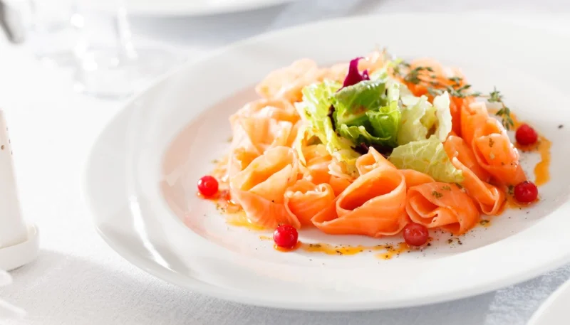 Carpaccio de saumon fumé