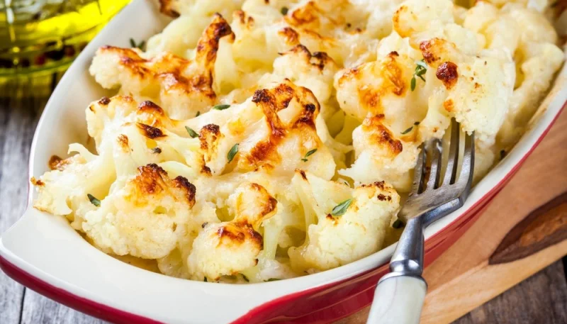 Gratin de chou-fleur et choux de bruxelles