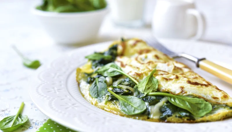 Omelette aux épinards