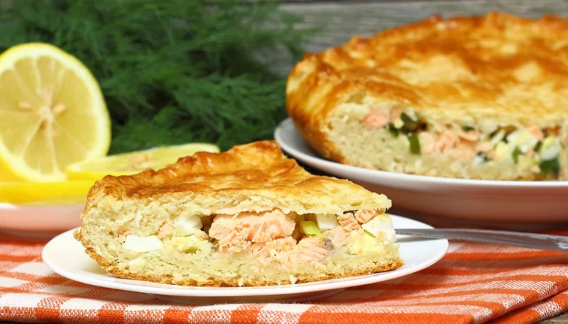 Tourte au saumon et épinards