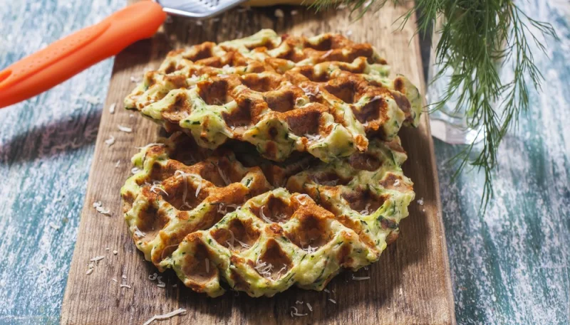 Gaufres salées aux courgettes