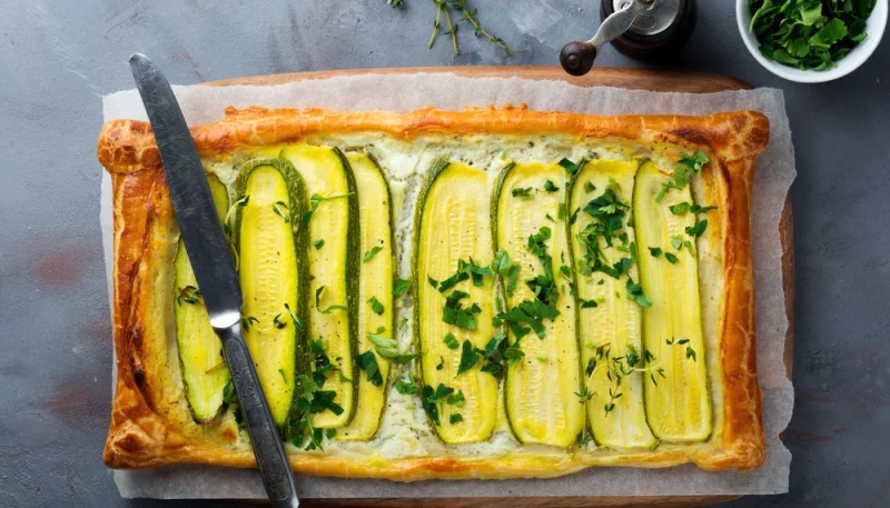 Tarte fine aux courgettes et au Boursin