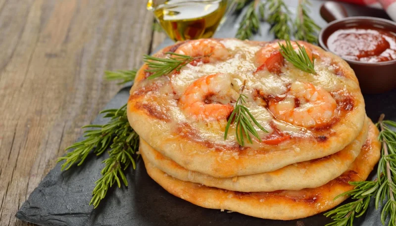 Mini-pizzas aux fruits de mer