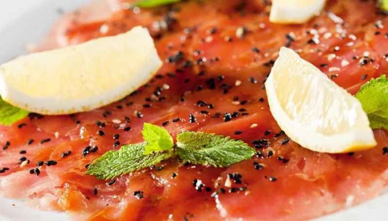 Carpaccio de thon au citron