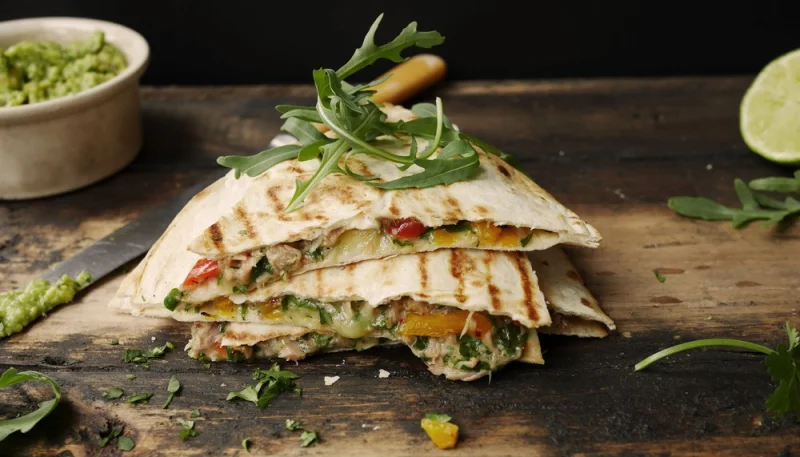 Quesadillas au thon et épinards