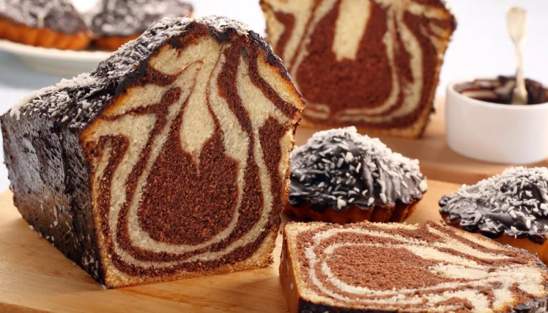 Gâteau marbré chocolat-noix de coco