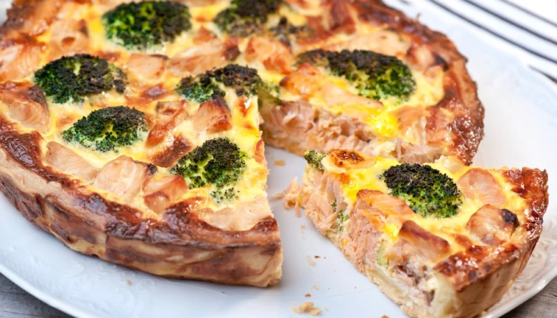 Tarte au saumon et aux brocolis