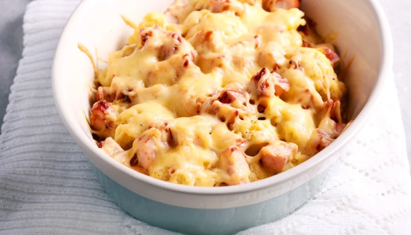 Chou-fleur gratiné au jambon