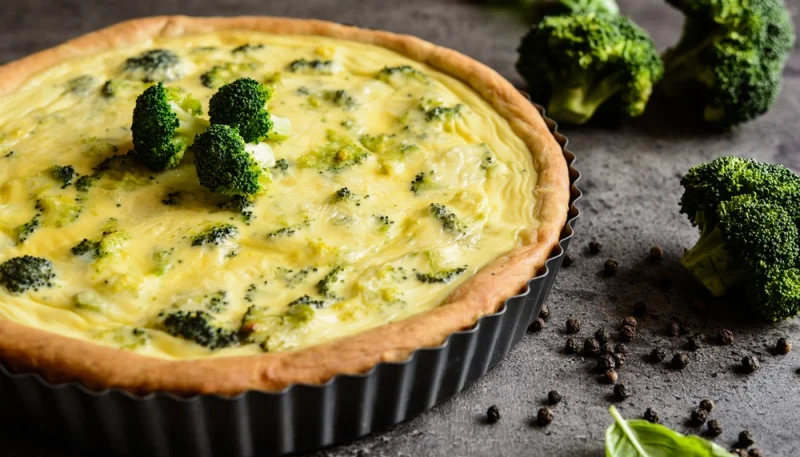 Tarte aux brocolis et fromage de chèvre