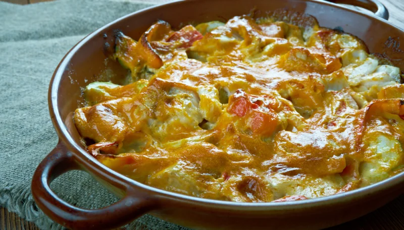 Gratin de cabillaud aux poireaux et à la moutarde