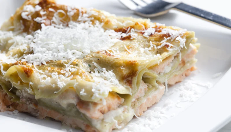 Lasagnes de saumon aux poireaux