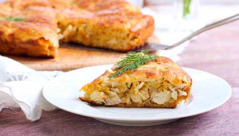 Tarte au poulet et curry