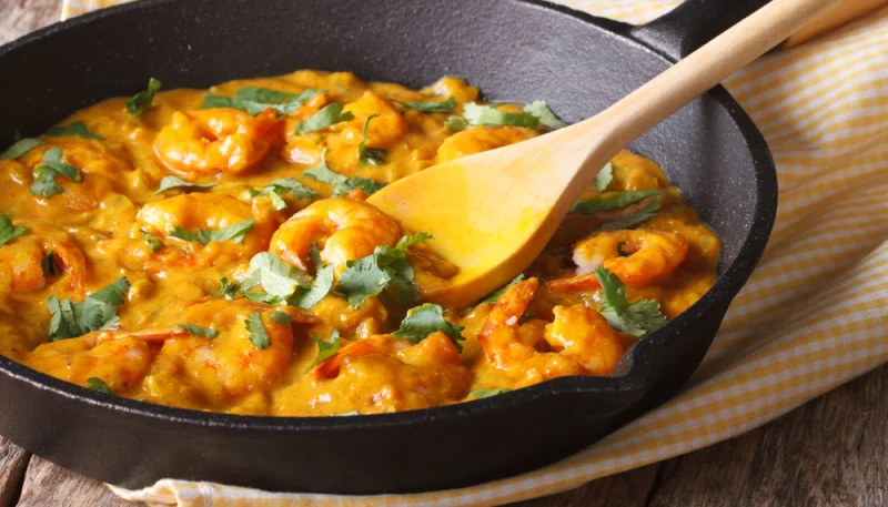 Crevettes au curry