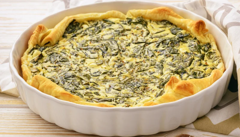 Quiche aux épinards et poulet