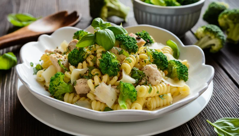 Salade de pâtes au poulet et brocolis