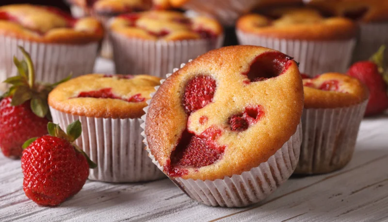 Muffins aux fraises