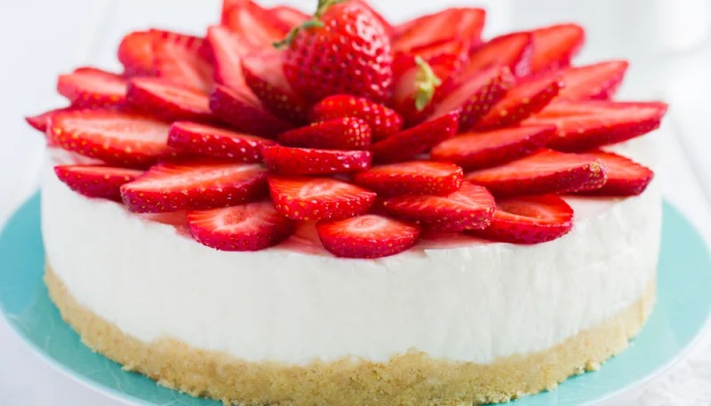 Cheesecake aux fraises sans cuisson au Thermomix